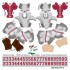 Alabama Crimson Tide Away Uni-Forms, 11 Player Action Figure Kit, Primary 2021-