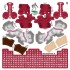 Alabama Crimson Tide Home Uni-Forms, 11 Player Action Figure Kit, Primary 2021-