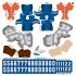 Florida Gators Home Uni-Forms, 11 Player Action Figure Kit, Primary 2021-