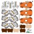 Miami Hurricanes Home Uni-Forms, 11 Player Action Figure Kit, Primary 2022-