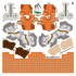 Miami Hurricanes Home Uni-Forms, 11 Player Action Figure Kit, Primary 2022-