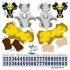 Michigan Wolverines Away Uni-Forms, 11 Player Action Figure Kit, Primary 2021-