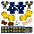 Michigan Wolverines Home Uni-Forms, 11 Player Action Figure Kit, Primary 2021-