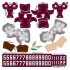 Texas A&M Aggies Home Uni-Forms, 11 Player Action Figure Kit, Primary 2022-