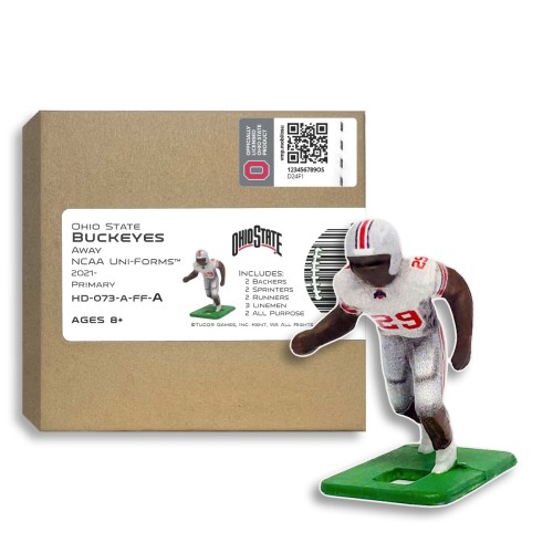 Ohio State Buckeyes Away Uni-Forms, 11 Player Action Figure Kit, Primary 2021-