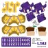 LSU Tigers Home Uni-Forms, 11 Player Action Figure Kit, Alternate 2021-