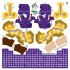 LSU Tigers Home Uni-Forms, 11 Player Action Figure Kit, Alternate 2021-