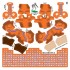 Clemson Tigers Home Uni-Forms, 11 Player Action Figure Kit, Primary 2021-