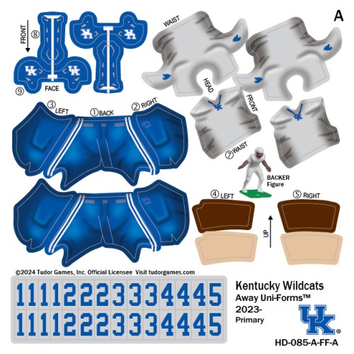 Kentucky Wildcats Away Uni-Forms, 11 Player Action Figure Kit, Primary 2023-