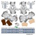 Penn State Nittany Lions Away Uni-Forms, 11 Player Action Figure Kit, Primary 2021-