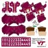 Virginia Tech Hokies Home Uni-Forms, 11 Player Action Figure Kit, Primary 2023-