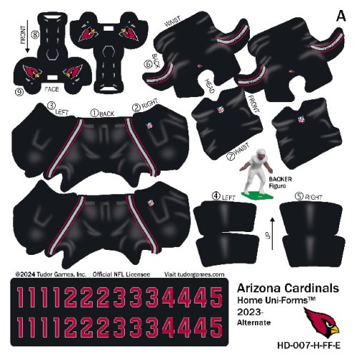 Arizona Cardinals NFL Home Uni-Forms, 11 Player Action Figure Kit, Alternate 2024-