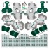 New York Jets NFL Away Uni-Forms, 11 Player Action Figure Kit, Primary 2024-