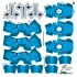 Carolina Panthers NFL Home Uni-Forms, 11 Player Action Figure Kit, Alternate 2023-