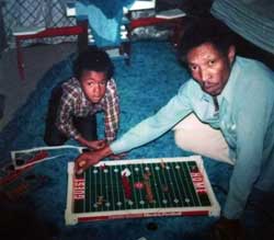 Family Playing Electric Football